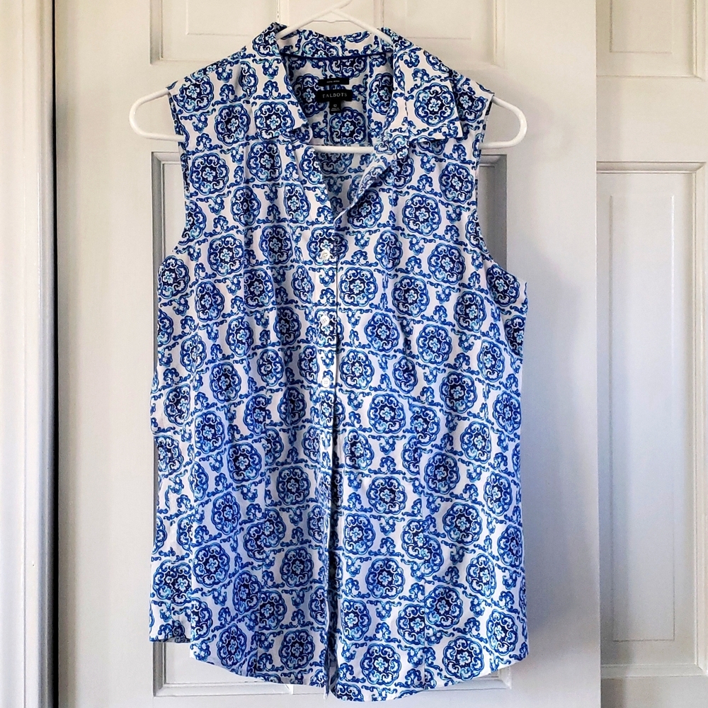Talbots no iron sleeveless blouse.